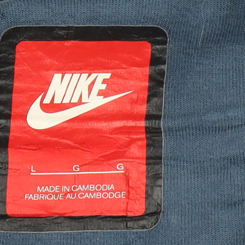 Nike Men's Blue Full Zip Hoodie L Regular Fit Lightweight Jacket