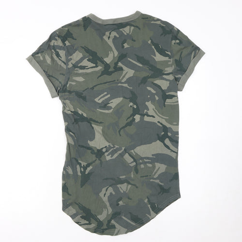G-Star RAW Women's Green Camouflage T-Shirt XS Short Sleeve
