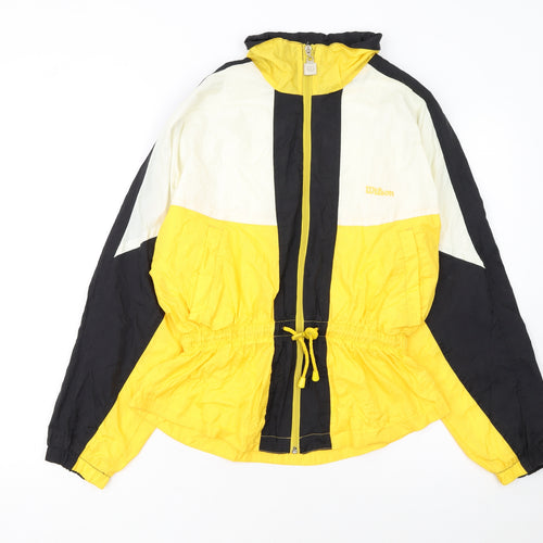 Wilson Womens Yellow Black Colourblock Nylon Windbreaker Jacket S