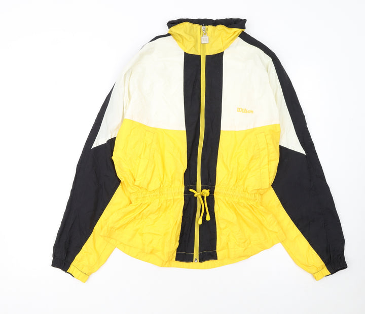 Wilson Womens Yellow Black Colourblock Nylon Windbreaker Jacket S