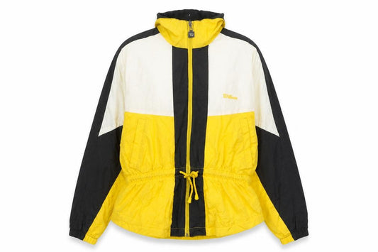 Wilson Womens Yellow Black Colourblock Nylon Windbreaker Jacket S