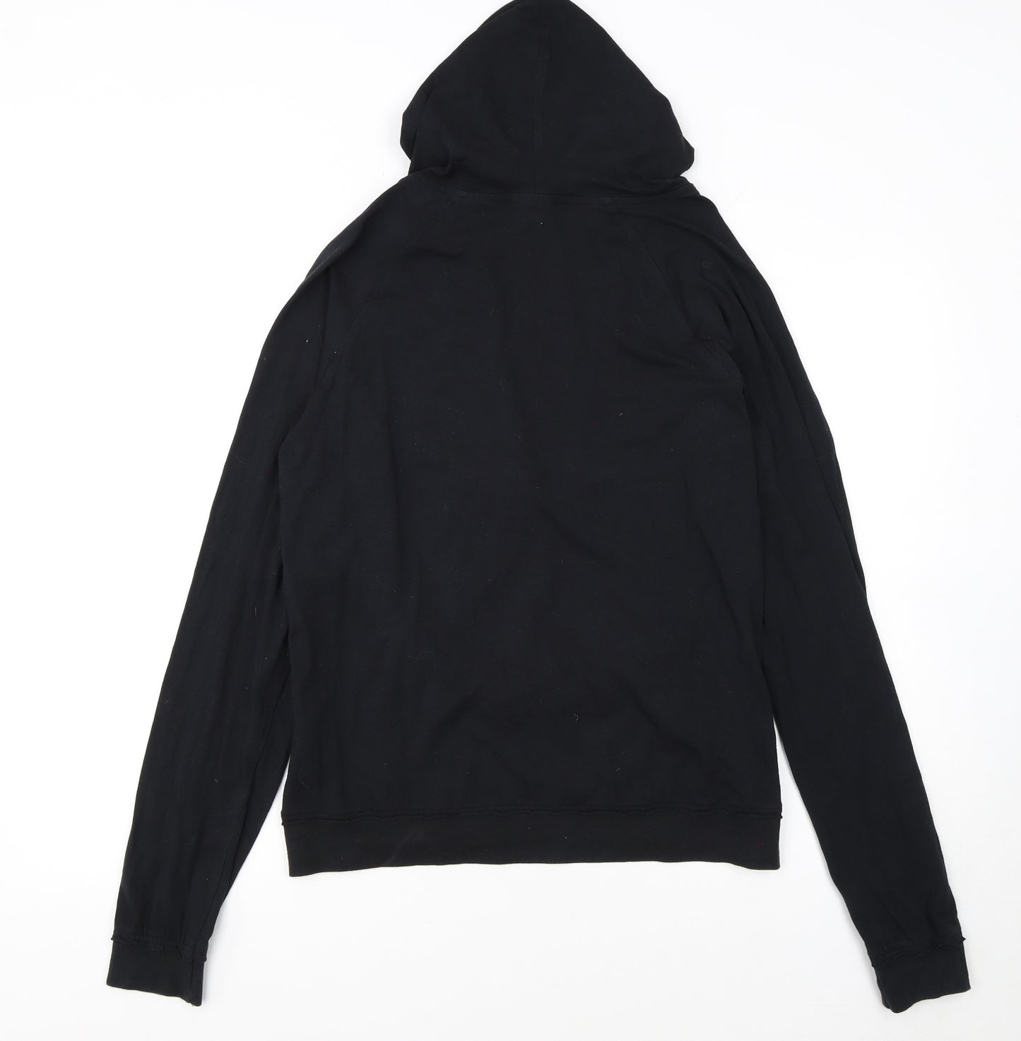 FILA Womens Black Pullover Hoodie Size 14 V-Neck Logo Sweatshirt