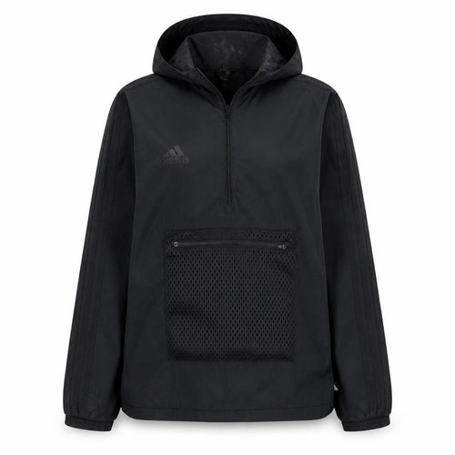 Adidas Womens Black Size 12 Windbreaker Hooded Active Jacket