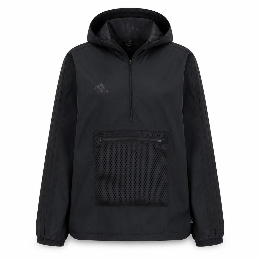 Adidas Womens Black Size 12 Windbreaker Hooded Active Jacket
