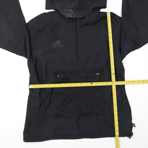 Adidas Womens Black Size 12 Windbreaker Hooded Active Jacket