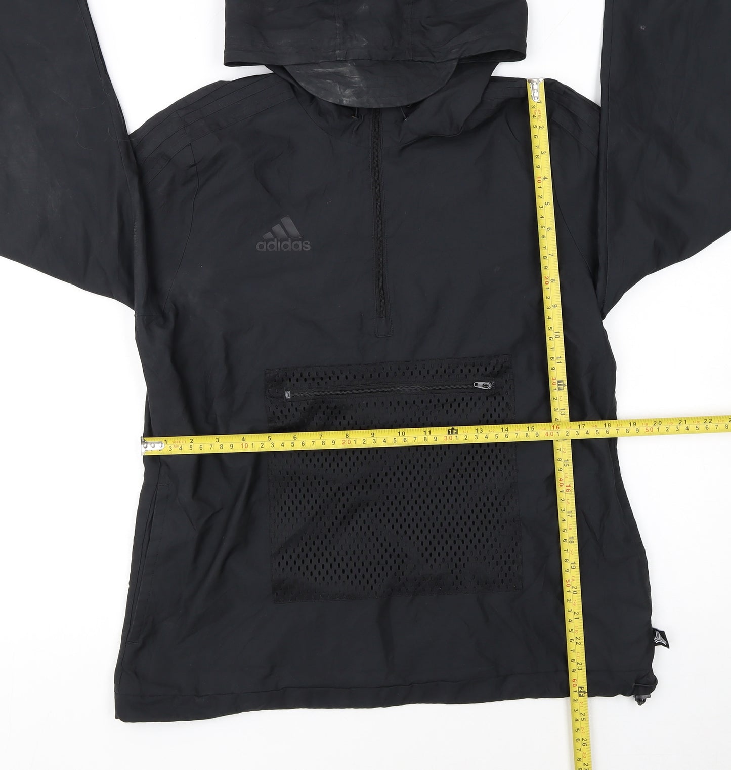 Adidas Womens Black Size 12 Windbreaker Hooded Active Jacket