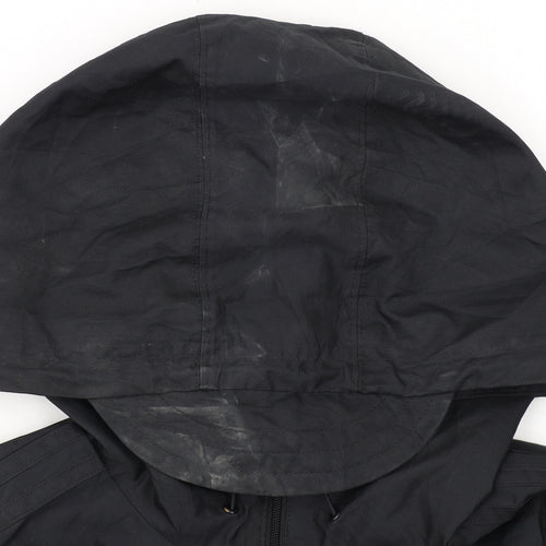 Adidas Womens Black Size 12 Windbreaker Hooded Active Jacket