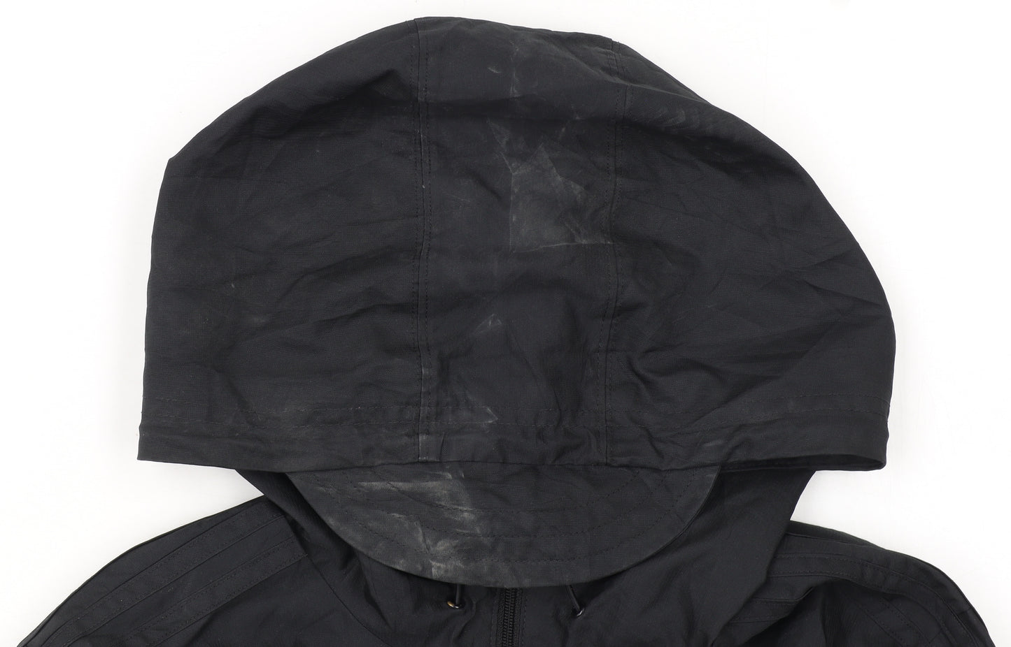 Adidas Womens Black Size 12 Windbreaker Hooded Active Jacket