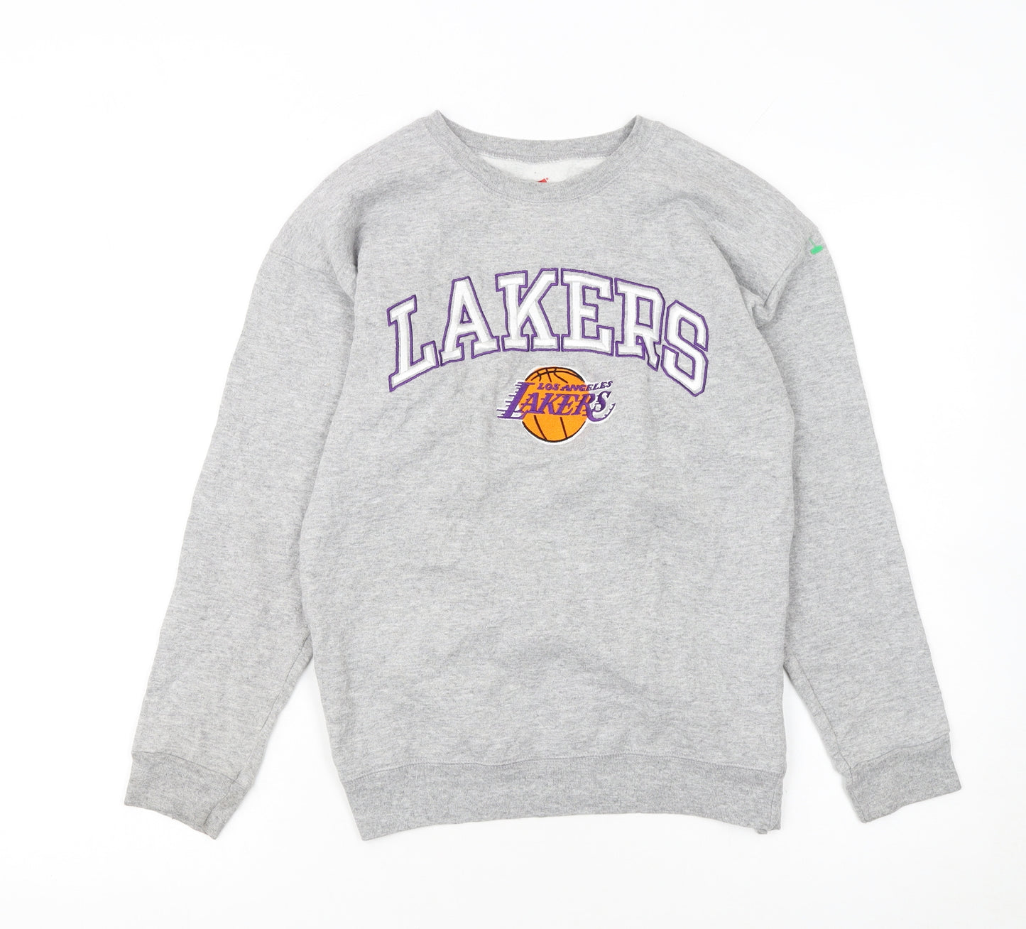Hanes Unisex Kids Grey Lakers Pullover Sweatshirt L Fleece Sports Style