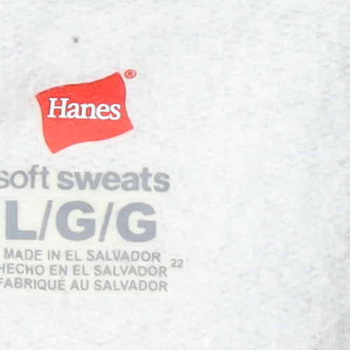 Hanes Unisex Kids Grey Lakers Pullover Sweatshirt L Fleece Sports Style