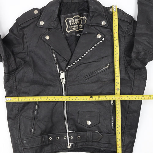 Velocity Women’s Black Genuine Leather Biker Jacket XXL