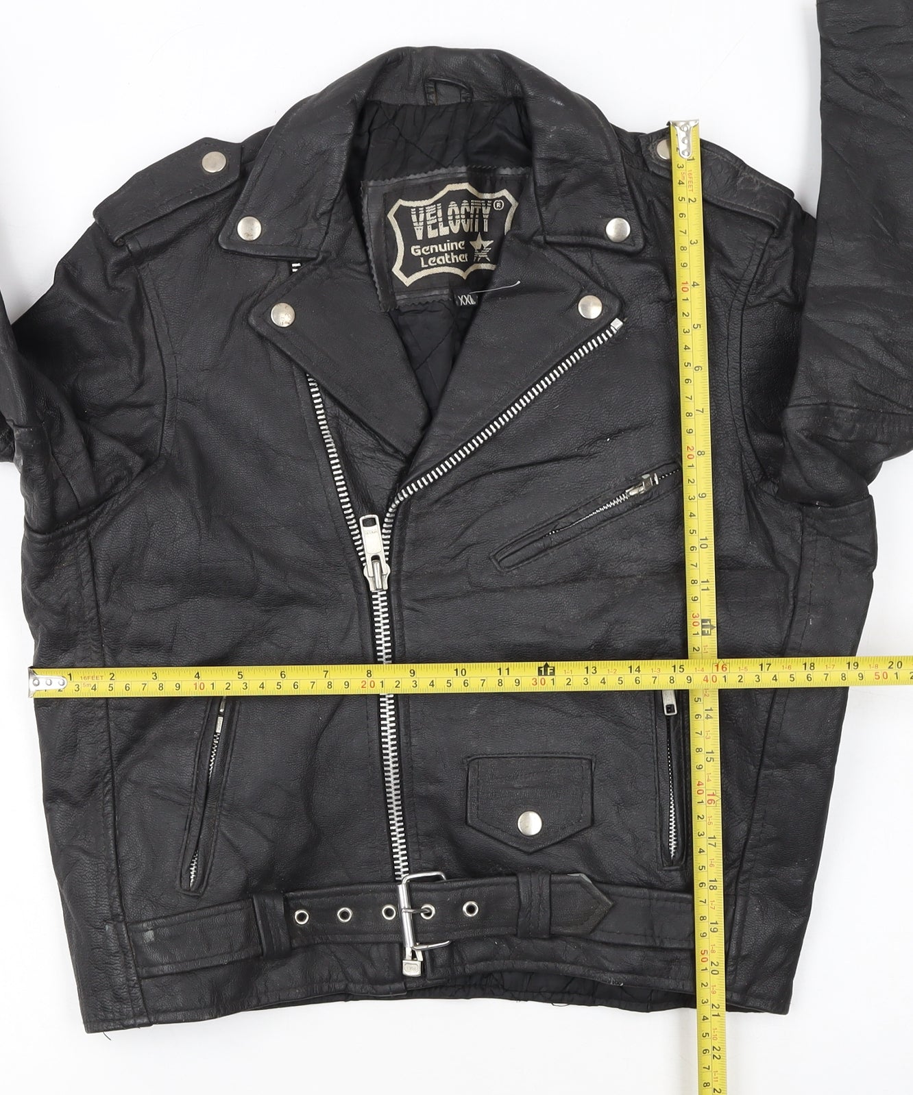 Velocity Women’s Black Genuine Leather Biker Jacket XXL