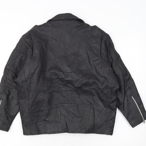 Velocity Women’s Black Genuine Leather Biker Jacket XXL