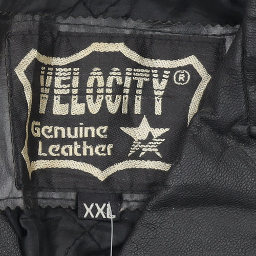Velocity Women’s Black Genuine Leather Biker Jacket XXL