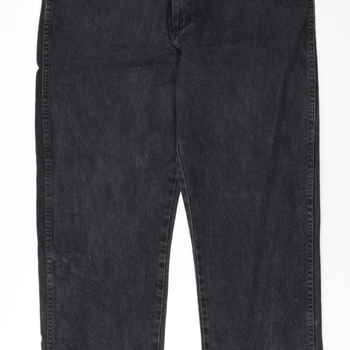 Wrangler Mens Black Straight Leg Denim Jeans 38x34 Vintage Regular Fit