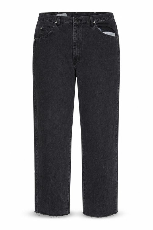 Wrangler Mens Black Straight Leg Denim Jeans 38x34 Vintage Regular Fit