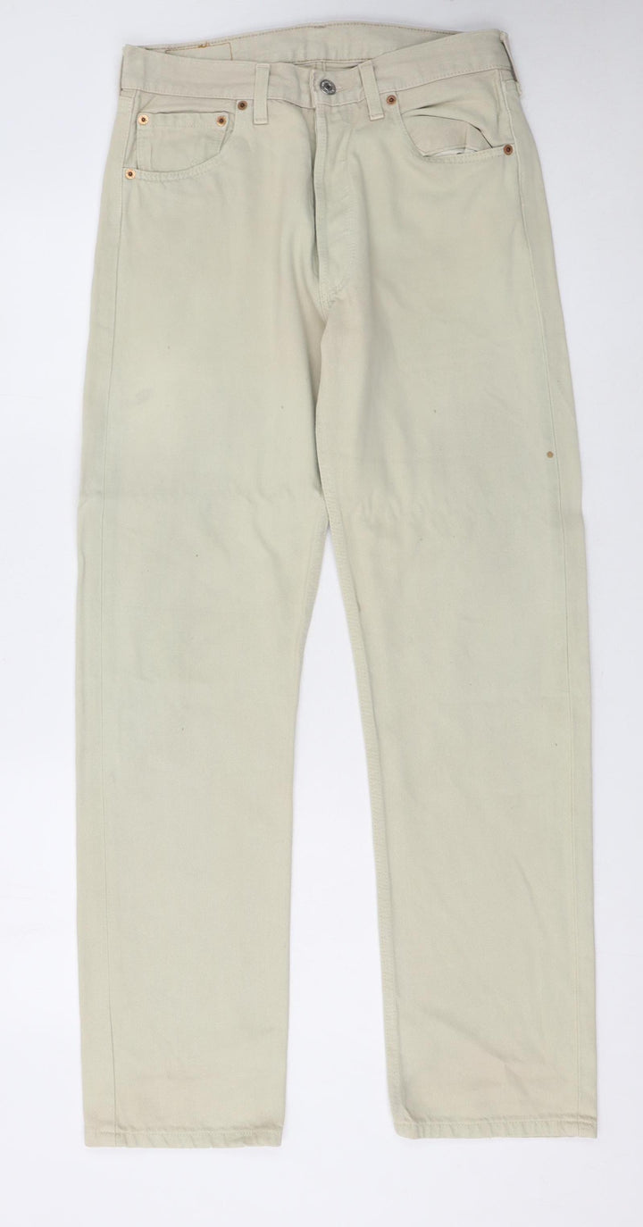 Levi's Men's Beige 501 Straight Jeans W32 L32 Classic Denim