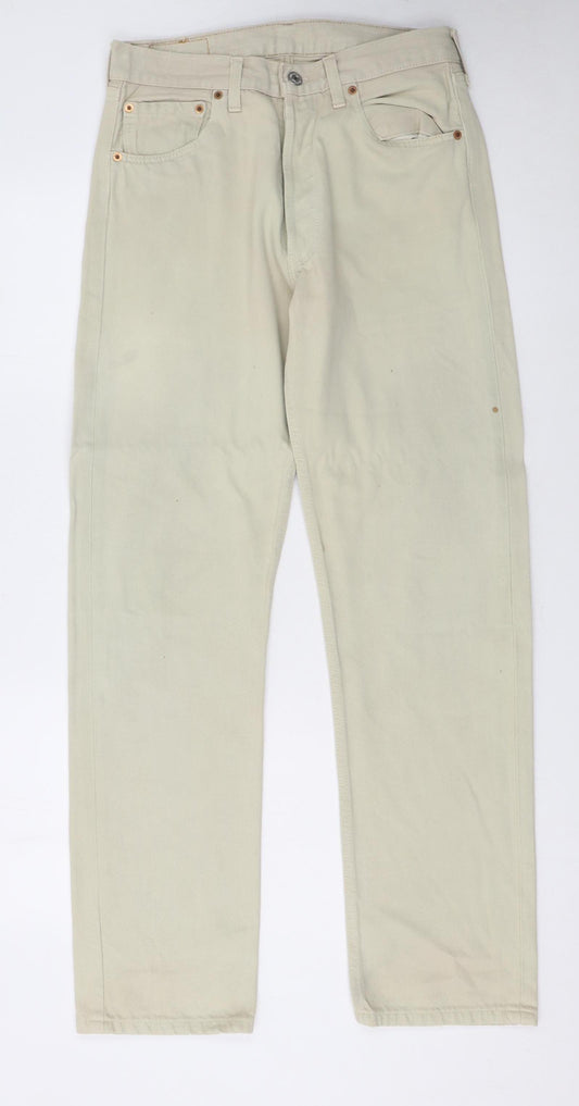 Levi's Men's Beige 501 Straight Jeans W32 L32 Classic Denim