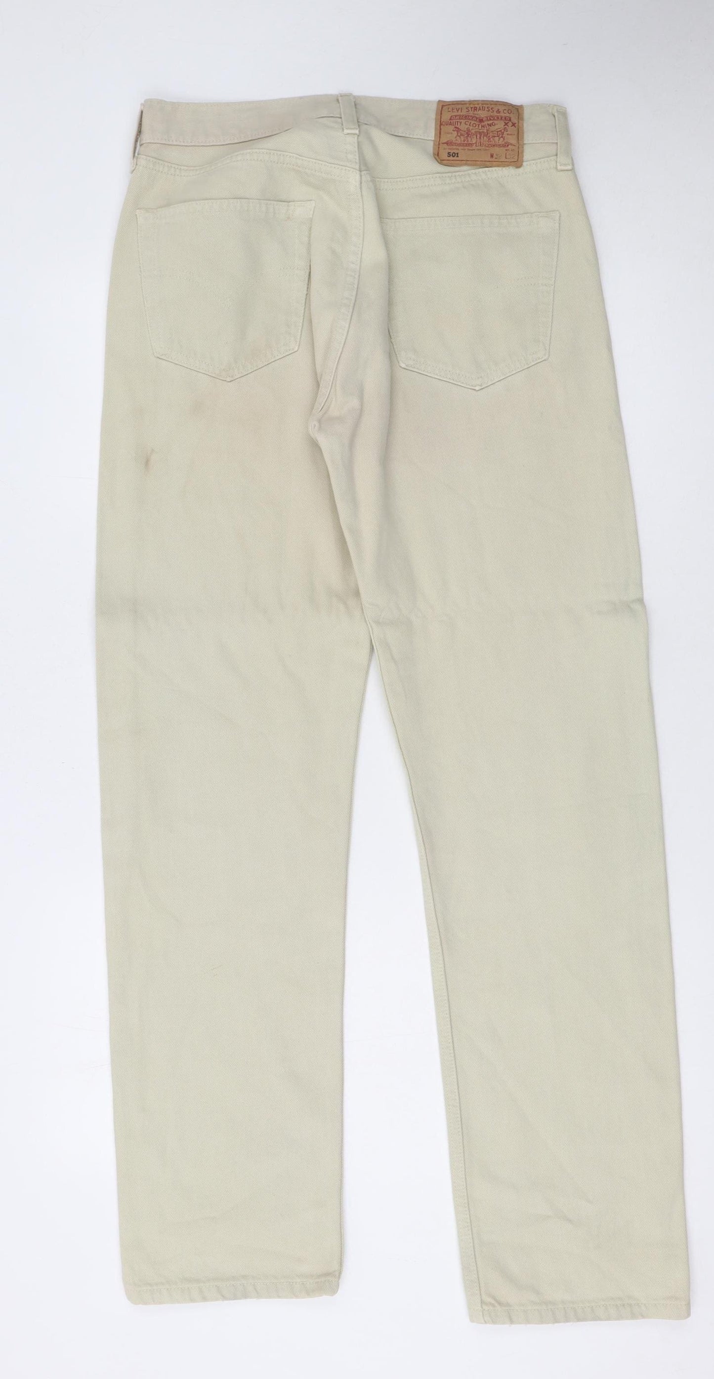 Levi's Men's Beige 501 Straight Jeans W32 L32 Classic Denim