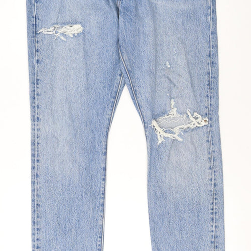 Levi’s 501 S Women Blue Distressed Straight Denim Jeans W32 L28