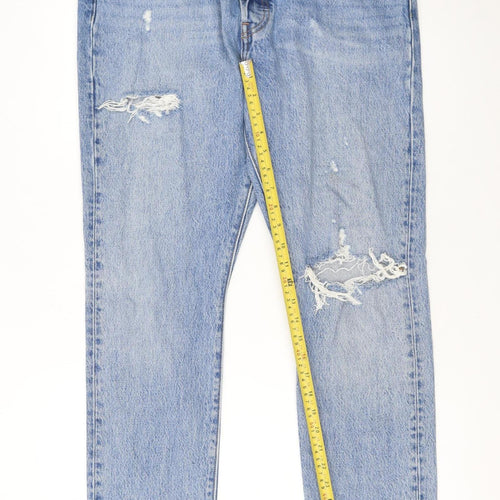 Levi’s 501 S Women Blue Distressed Straight Denim Jeans W32 L28
