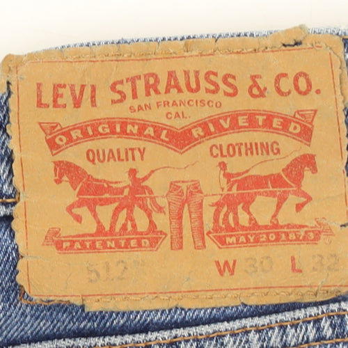 Levi's Women's Blue 512 Straight Leg Mid Rise Jeans W30 L32