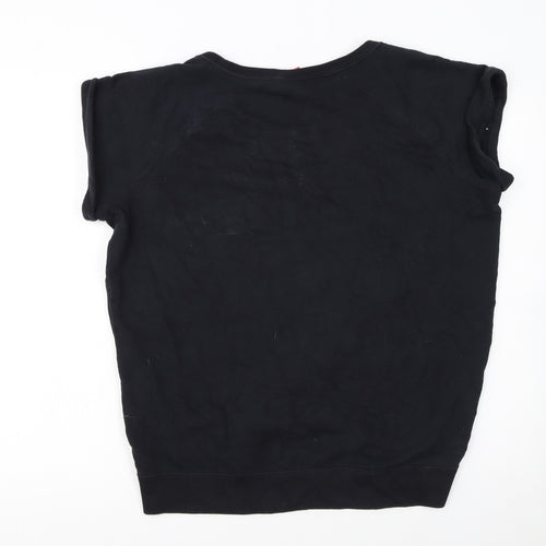 Nike Women Black Short Sleeve Pullover Sweatshirt XL Logo Print