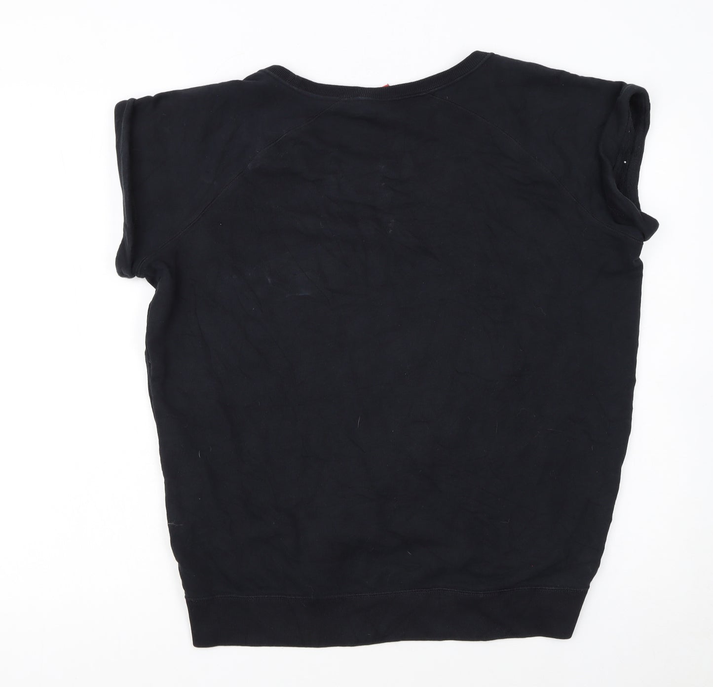 Nike Women Black Short Sleeve Pullover Sweatshirt XL Logo Print