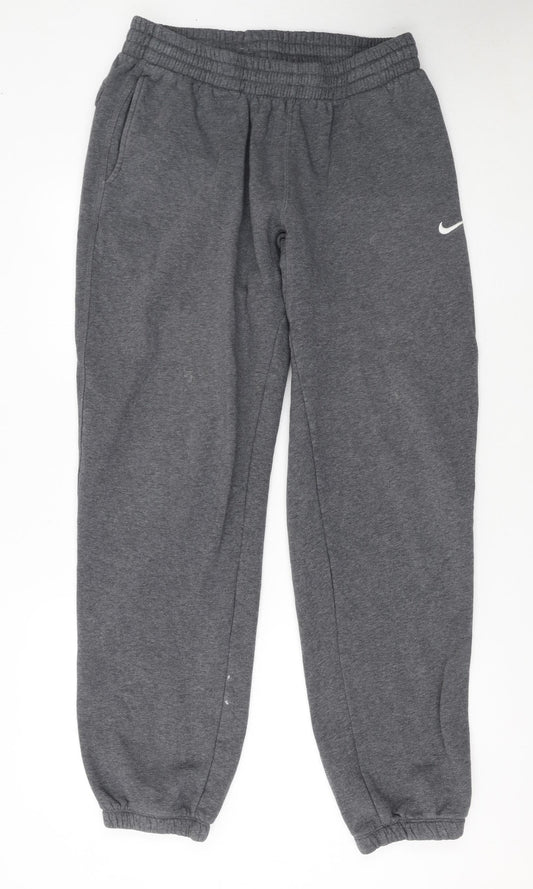 Nike Men's Grey Fleece Sweatpants M Regular Fit Athletic Trousers
