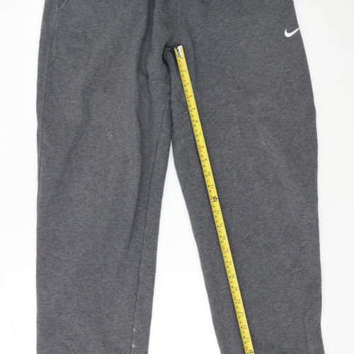 Nike Men's Grey Fleece Sweatpants M Regular Fit Athletic Trousers