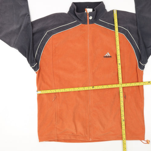Adidas Men's Orange Black Track Jacket Size L Fleece Sportswear