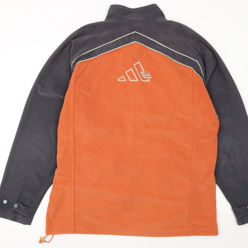 Adidas Men's Orange Black Track Jacket Size L Fleece Sportswear