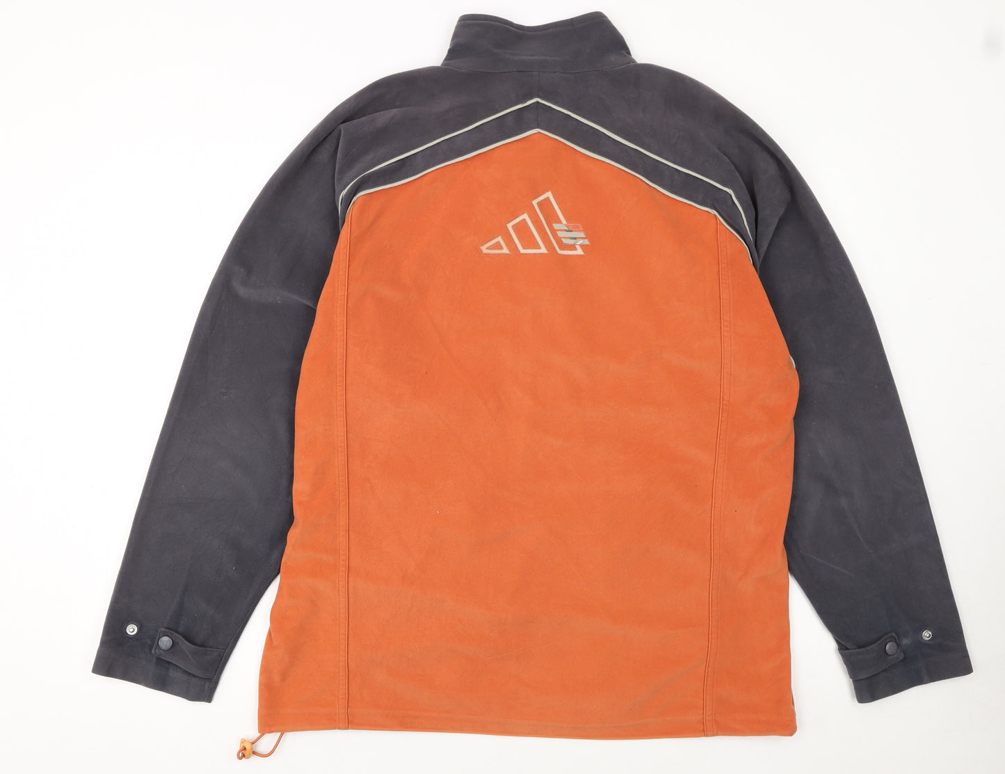 Adidas Men's Orange Black Track Jacket Size L Fleece Sportswear
