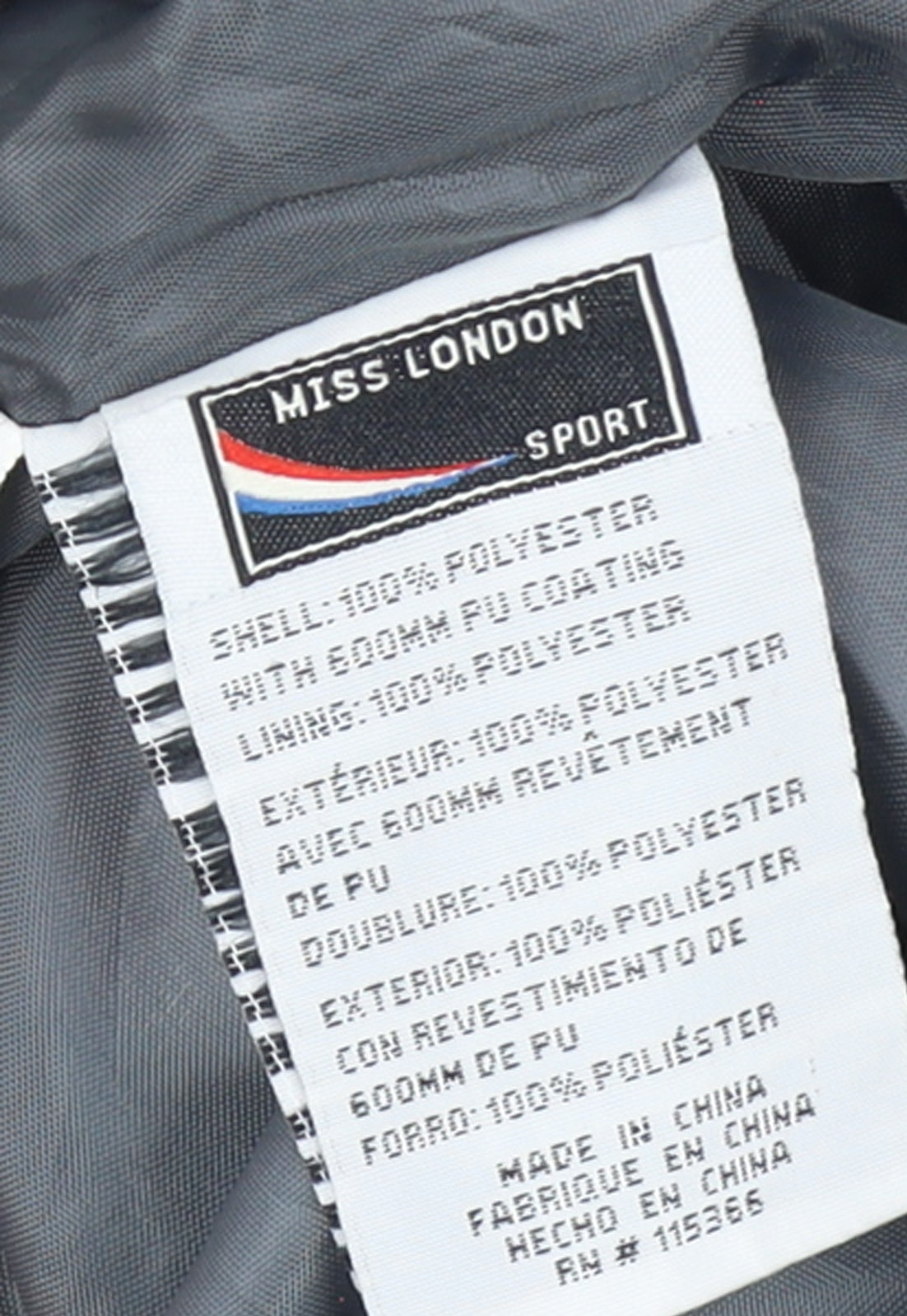 Miss London Womens Grey Floral Hooded Rain Jacket XL