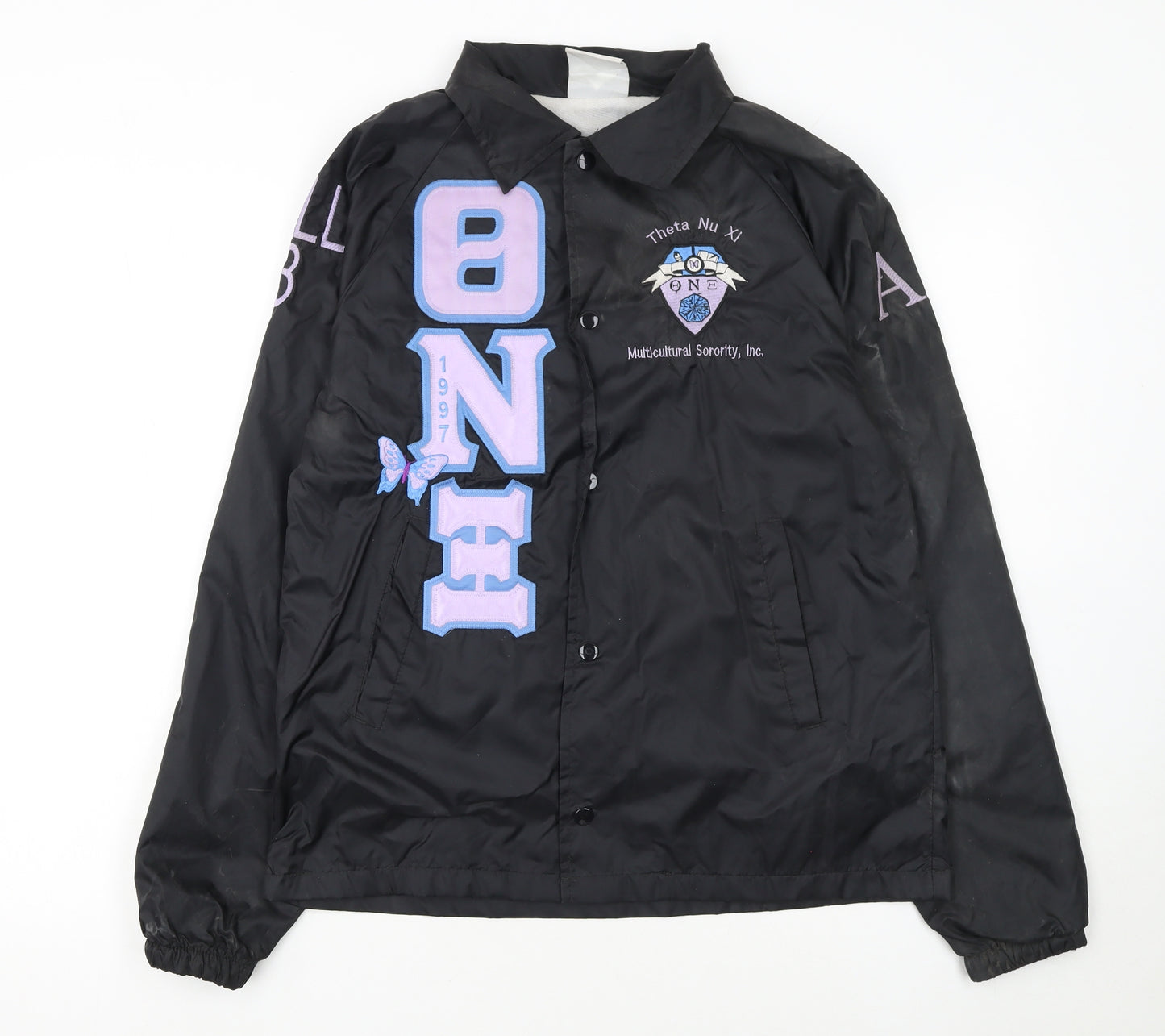 Augusta Sportswear Women's Black S Windbreaker Jacket with Letters and Pockets