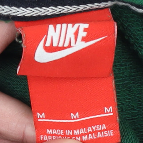Nike Women’s Green Pullover Hoodie Medium Logo Print Sportswear