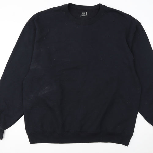 Fruit of the Loom Men's Black XL Crew Neck Pullover Sweatshirt