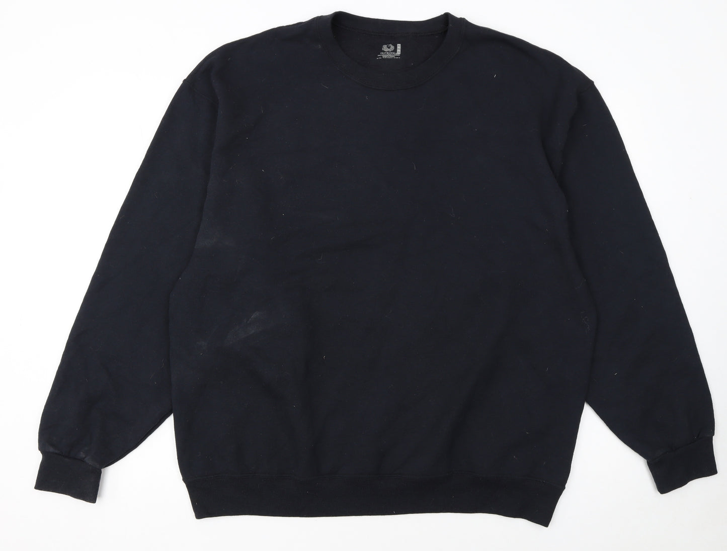 Fruit of the Loom Men's Black XL Crew Neck Pullover Sweatshirt