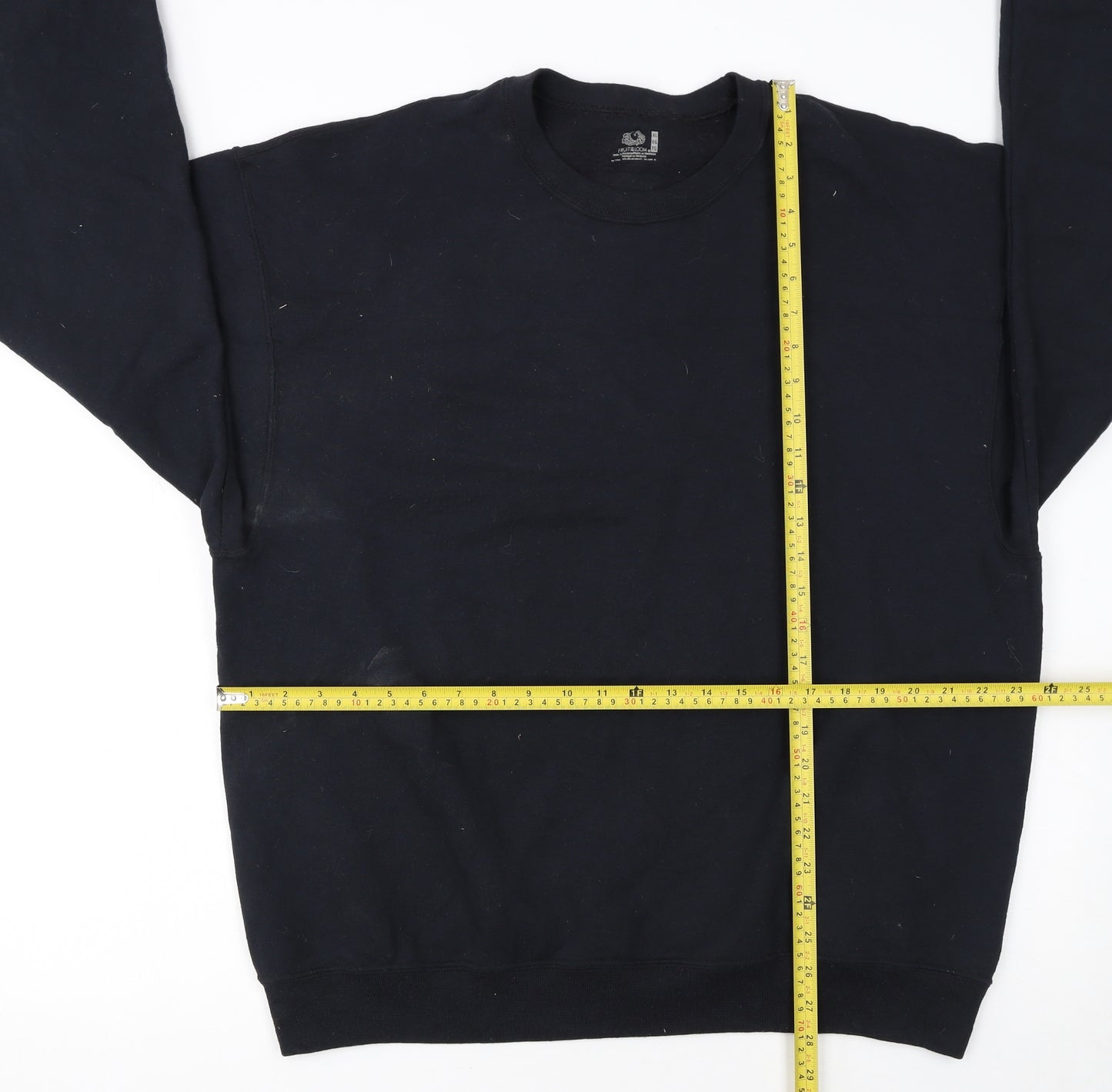 Fruit of the Loom Men's Black XL Crew Neck Pullover Sweatshirt