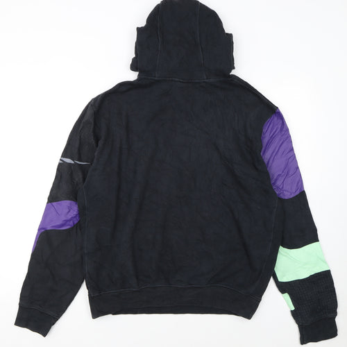 Nike Women's Black Multicoloured Patchwork Pullover Hoodie M