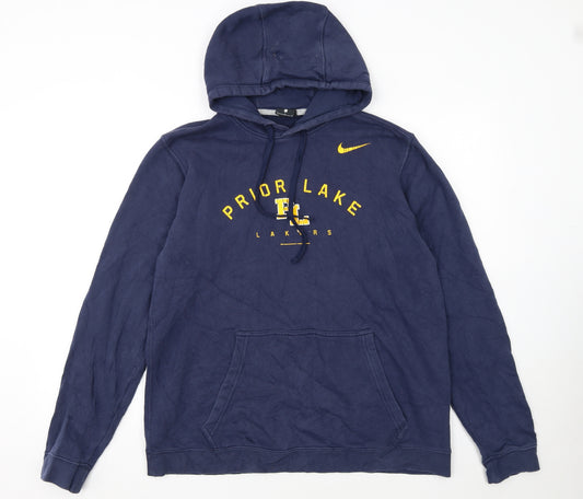 Nike Men's Blue Pullover Hoodie Size L Graphic Sportswear