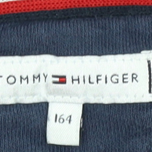 Tommy Hilfiger Girls Navy Blue Pullover Sweatshirt Size 164 Cotton Blend