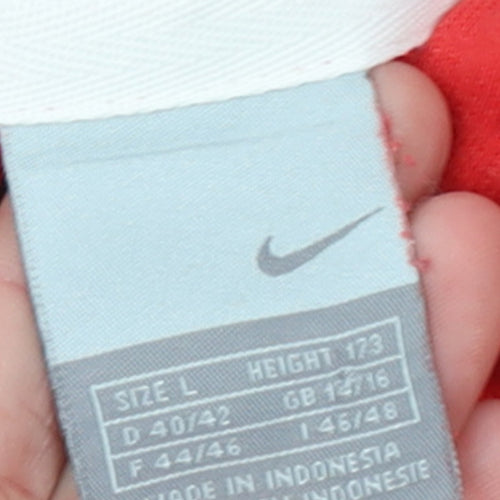 Nike Womens Red Full Zip Hoodie L 14/16 Sports Casual Sweatshirt