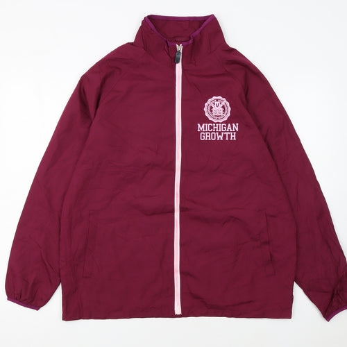 CINEMA Womens Red Full Zip Windbreaker Jacket Size L