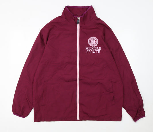 CINEMA Womens Red Full Zip Windbreaker Jacket Size L