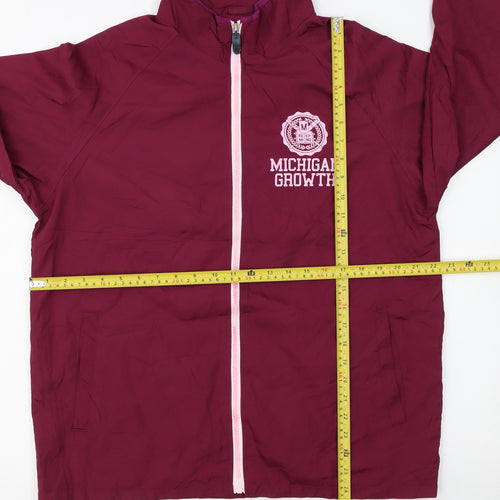 CINEMA Womens Red Full Zip Windbreaker Jacket Size L