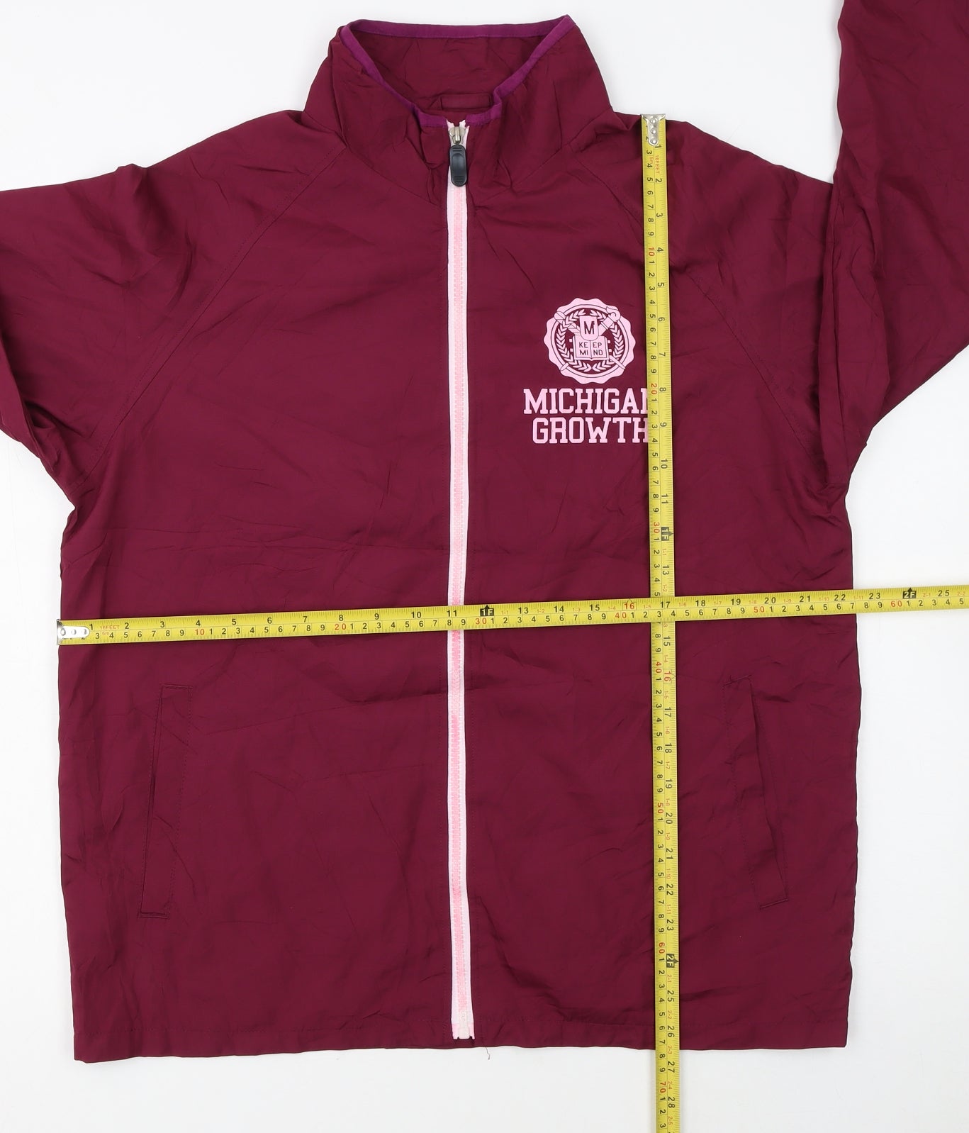 CINEMA Womens Red Full Zip Windbreaker Jacket Size L