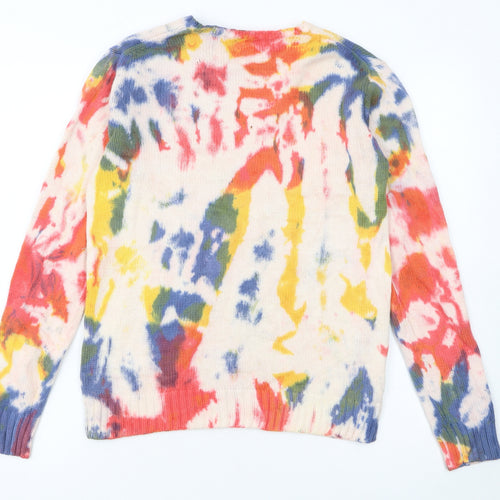 Ralph Lauren Girls Multicoloured Tie-Dye Cotton Pullover Jumper Size 14-16 L