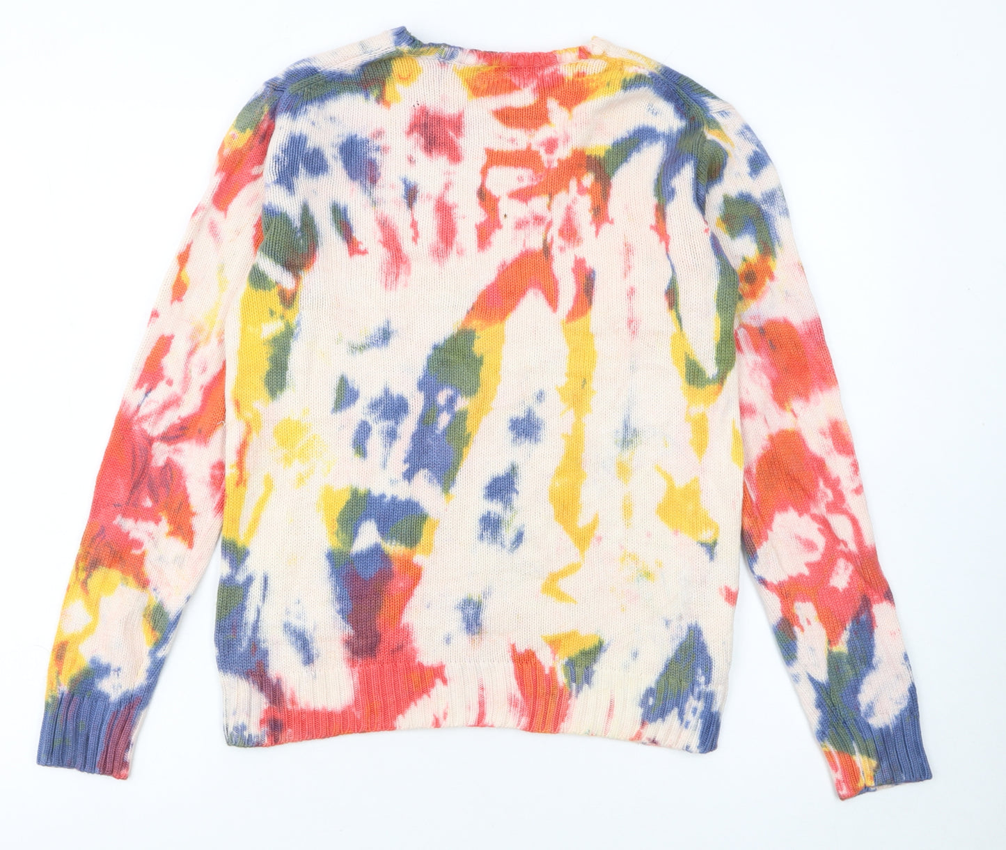 Ralph Lauren Girls Multicoloured Tie-Dye Cotton Pullover Jumper Size 14-16 L