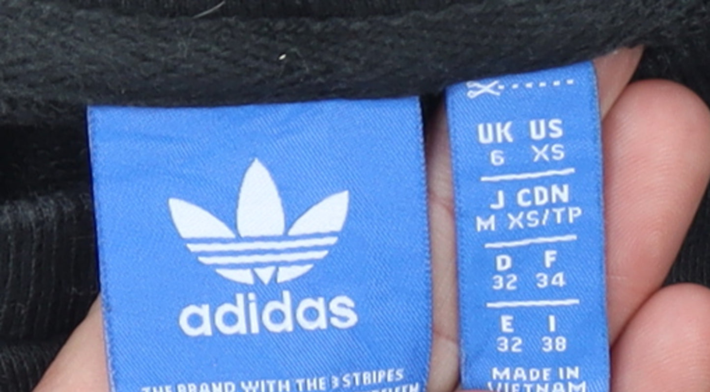 Adidas Womens Black Size 6 Crew Neck Pullover Sweatshirt